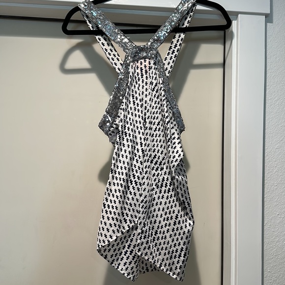 Tory Burch sequined halter top, size 6, 100% silk - Picture 2 of 5